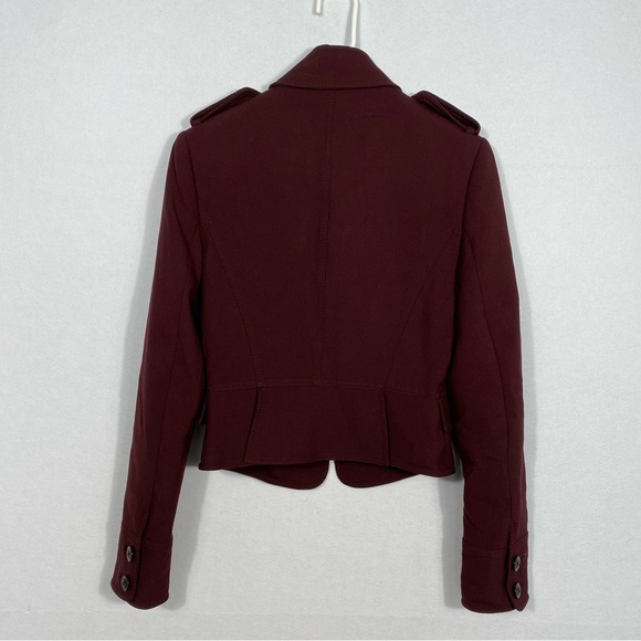 Karen Millen Military Style Blazer/Jacket Aubergine Crop size 6 - Picture 4 of 14